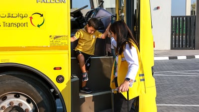 Yellow buses were plentiful on the first day back to school