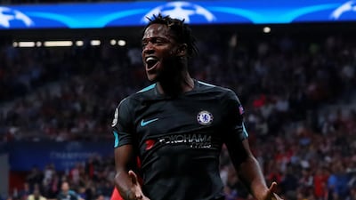 Chelsea's Michy Batshuayi celebrates scoring their second goal. Jason Cairnduff / Reuters