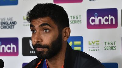 India's stand-in captain Jasprit Bumrah speaks during a press conference at Edgbaston ahead of the 5th against England Test. AP