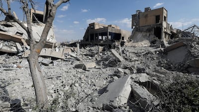 The destroyed Scientific Research Centre in Damascus. REUTERS/Omar Sanadiki