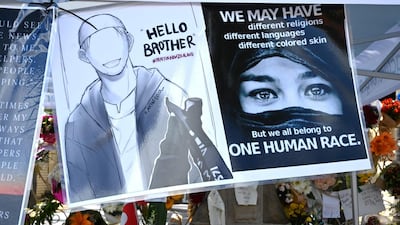 Flowers and messages are placed outside Lakemba Mosque in Sydney on March 20, 2018, five days after the mass shooting attacks at two mosques in Christchurch that killed 50 Muslim worshippers in the city. AFP