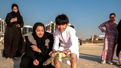 Yas Research Centre and National Aquarium Abu Dhabi also helped with the release. Victor Besa / The National