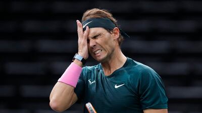 A frustrated Rafael Nadal against Feliciano Lopez. Reuters