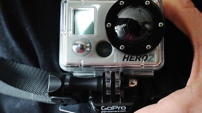 A man holds a GoPro camera in the northern French city of Lille in 2012. GoPro has sold more than 8.5 million HD cameras since launching them in 2009. Philippe Hugen / AFP