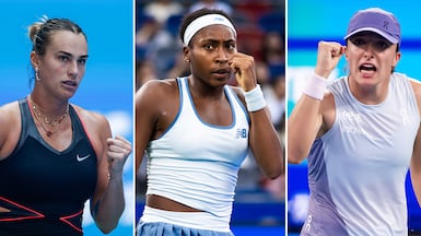 Aryna Sabalenka, Coco Gauff and Iga Swiatek are the among the favourites to win the season-ending WTA Finals. Photos: Getty Images