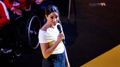 The Duchess of Sussex spoke at the event. AFP