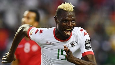 Burkina Faso's forward Aristide Bance celebrates after scoring a goal during the 2017 Africa Cup of Nations quarter-final between Burkina Faso and Tunisia at the Stade de l'Amitie Sino-Gabonaise in Libreville on January 28, 2017. Gabriel Bouys / AFP