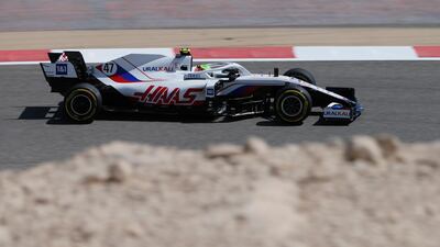 Haas' Mick Schumacher in action during testing. Reuters