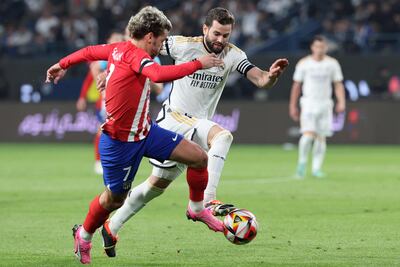 Nacho helped Real Madrid defeat Atletico Madrid to reach the Spanish Super Cup final. AFP