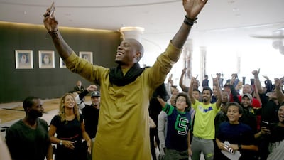 Actor and singer Tyrese Gibson met fans, signed autographs and took selfies on Tuesday in Abu Dhabi. Ravindranath K / The National