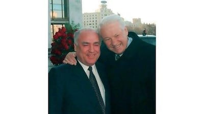 Viktor Stepanovich Chernomyrdin, left, with the then Russian president Boris Yeltsin in Moscow.