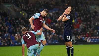 West Ham's Tomas Soucek reacts after a missed chance against Burnley. PA