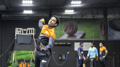 Sameer Nayak, an ambidextrous bowler, will play for the UAE in the World Cup of the game’s indoor version when it takes place in Dubai next month Christopher Pike / The National