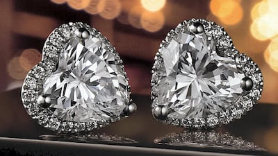 Raised Heart earrings with 2-carat stones on each side, from Orro 