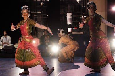 Until the 19th century, performance of Bharatanatyam remained restricted to temples. Written in Water. Courtesy New York University Abu Dhabi