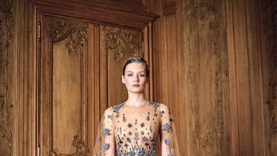 A tulle embroidered gown