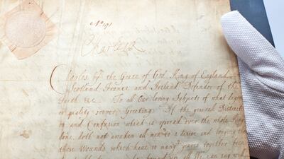 The Declaration of Breda is described as 'the most important document relating to Britain’s royal history to ever come to the market'. Photo: Sotheby's