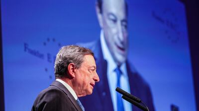 Mr Draghi will be in Brussels a day after the city hosts a summit to sign off on a Brexit deal for the UK’s divorce from the European Union. EPA