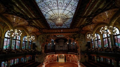 Spain's Rafael Nadal plays against Japan's Kei Nishikori during a promotional tennis match at the Palau de la Musica in Barcelona. AFP