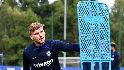 Timo Werner during a training session at Chelsea.