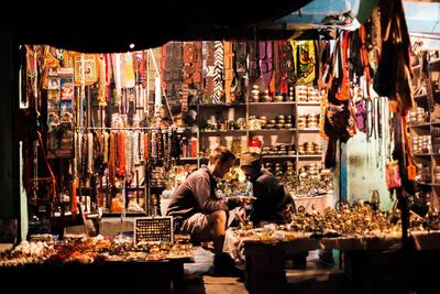 A souvenir shop in Rishikesh in the Himalayan foothills. Getty Images