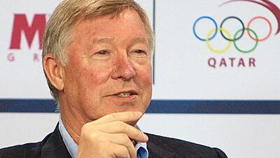 Sir Alex Ferguson responds to questions from journalists in Doha.