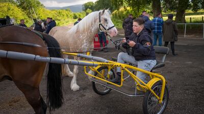 A pony and trap at the Appleby Horse Fair in Cumbria, north-west England. The fair is an annual gathering of Roma and travelling communities that dates from around 1685. Getty Images