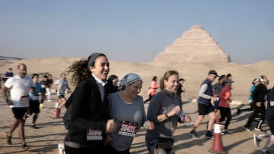 Runners during the 10km race. AP