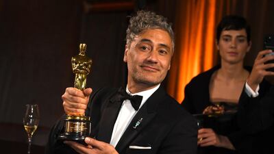 Taika Waititi, winner of the award for best adapted screenplay for "Jojo Rabbit," attends the Governors Ball after the Oscars on Sunday, February 9, 2020, at the Dolby Theatre in Los Angeles. AP