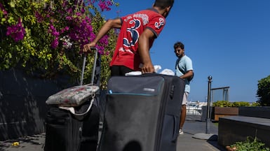 A man makes his way to one of the expensive private sea routes from Lebanon to Cyprus that have proliferated in the ferry's absence. Getty Images