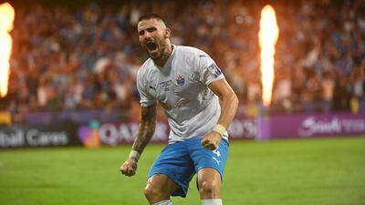 Toni Datkovic celebrates for Lion City Sailors