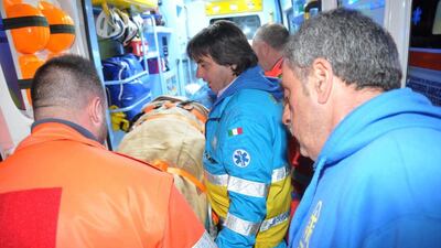 Rescue operations evacuating some of the passengers from the “Norman Atlantic” ferry on a Capitaneria di Porto patrol boat in the harbour of Otranto, Italy. The fire started in the ship’s car deck and spread through the ship. The ferry departed from Greece en route to the Italian port of Ancona. Biagio Claudio Longo / EPA