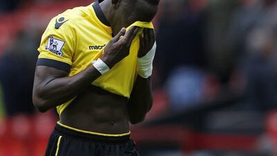 Aston Villa’s Aly Cissokho looks dejected at the end of the match after being relegated from the Premier League. Reuters / Phil Noble