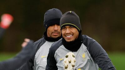 Liverpool midfielder Fabinho during training. Reuters