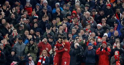 Roberto Firmino, right, and Mohamed Salah, left, are in great form for Liverpool. Carl Recine / Action Images via Reuters