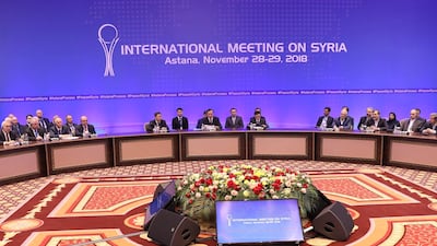 Members of the delegations attend a session of Syria peace talks in Astana, Kazakhstan. REUTERS