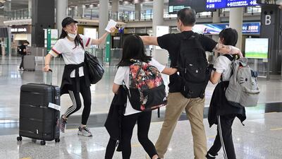 Demand for international air travel more than doubled in August. AFP