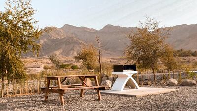 Each dome tent is also equipped with its own private barbecue and fire pit within a large terrace space.
