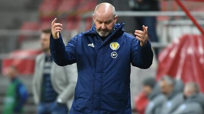 Scotland manager Steve Clarke during the Nations League match against Slovakia. PA