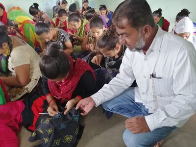 Abdul Gafur Khatri with his pupils. Photo: Abdul Gafur Khatri