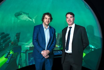 OceanX founder and co-chief executive Mark Dalio and professor John Burt, NYUAD professor of biology and co-director of the Mubadala Arabian Centre for Climate and Environmental Sciences. Victor Besa / The National