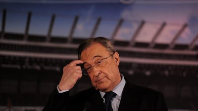 Real Madrid president Florentino Perez holds a news conference on Monday announcing Carlo Ancelotti's dismissal. Denis Doyle / Getty Images / May 25, 2015
