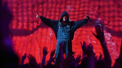 Justin Bieber performs on stage. Getty