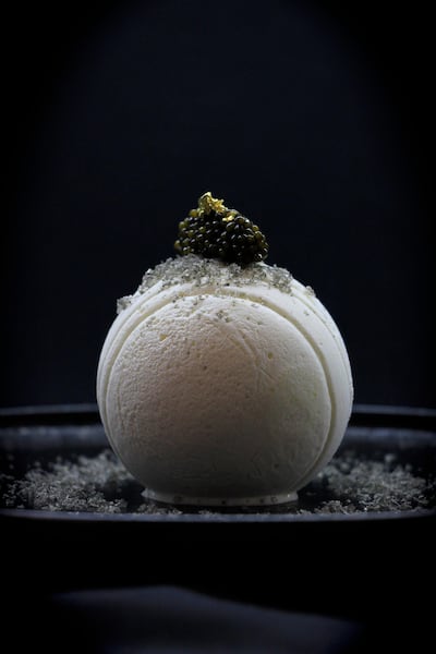 Floating Island by chef Gregoire Berger of Ossiano