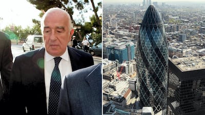 Joseph Safra's family business paid around £700 million for the Gherkin in London. Reuters/Getty Images