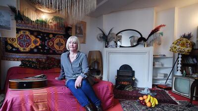 Kathy Etchingham, former girlfriend of Jimi Hendrix, sits in the flat she once share with Hendrix in London, Britain. Etchingham and Hendrix shared the third floor flat in Brook Street, Mayfair between the summer of 1968 and the spring of 1969. Following a 2.4 million British pound restoration, the flat is the only Hendrix home in the world that is now open to the public. Andy Rain / EPA