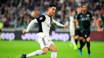 Soccer Football - Serie A - Juventus v Bologna - Allianz Stadium, Turin, Italy Juventus' Cristiano Ronaldo scores their first goal. REUTERS