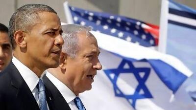 Barack Obama and Benjamin Netanyahu tour the Iron Dome defence system at Ben Gurion International Airport in Tel Aviv.