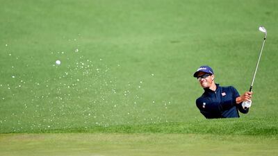 Adam Scott of Australia plays a shot from a bunker on the second hole during the first round of the 2016 Masters Tournament at Augusta National Golf Club on April 7, 2016 in Augusta, Georgia. Harry How/Getty Images/AFP