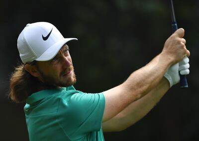 Tommy Fleetwood of England tees off during the second round of the WGC-HSBC Champions golf tournament in Shanghai. AFP